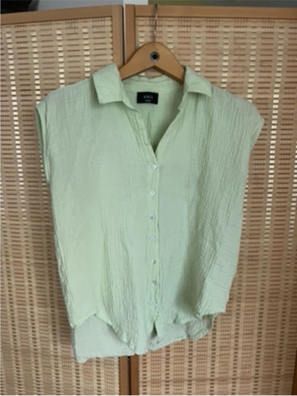 VICI Pale Green Gauze Button-Down Shirt Small